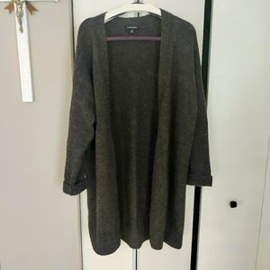 Eileen Fisher charcoal open front shaw cardigan